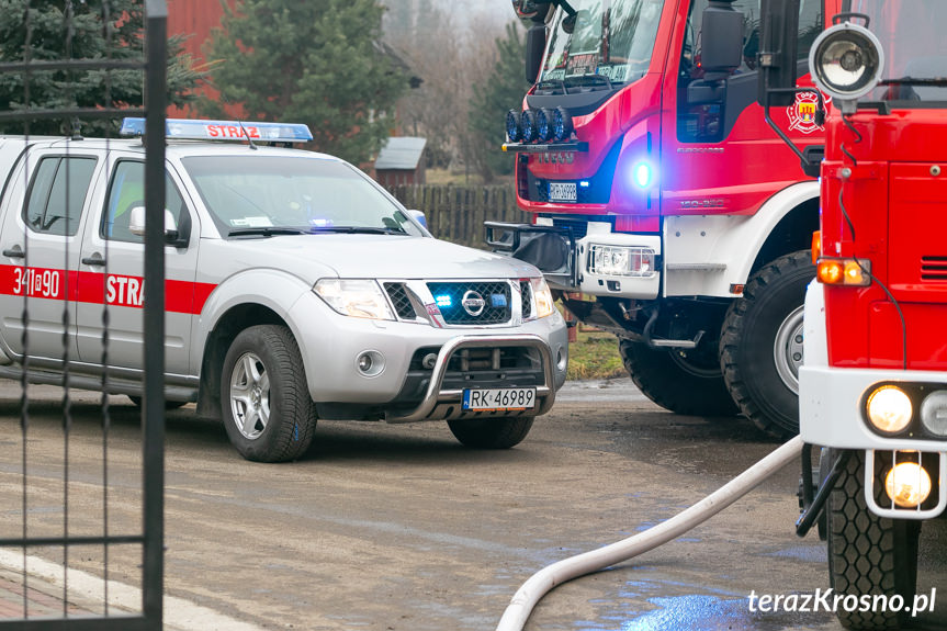 Pożar budynku w Bóbrce