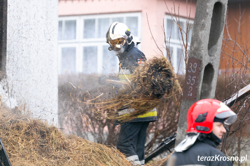 Pożar budynku w Bóbrce