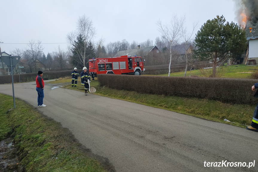 Pożar budynku w Bóbrce