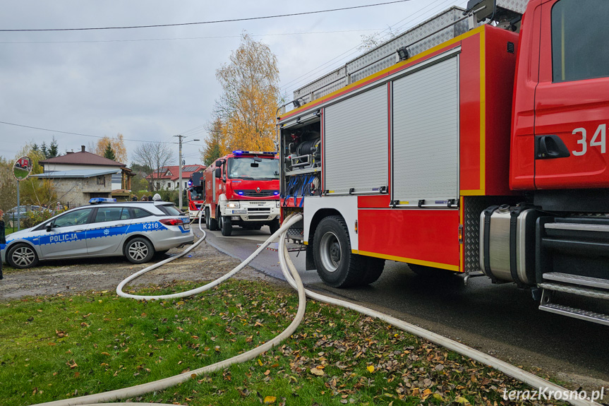 Pożar budynku w Długiem