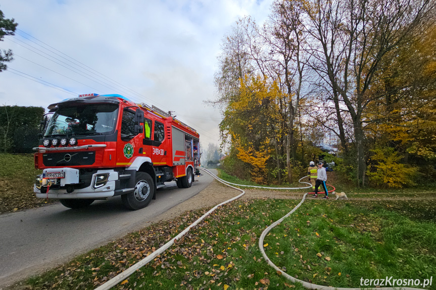 Pożar budynku w Długiem