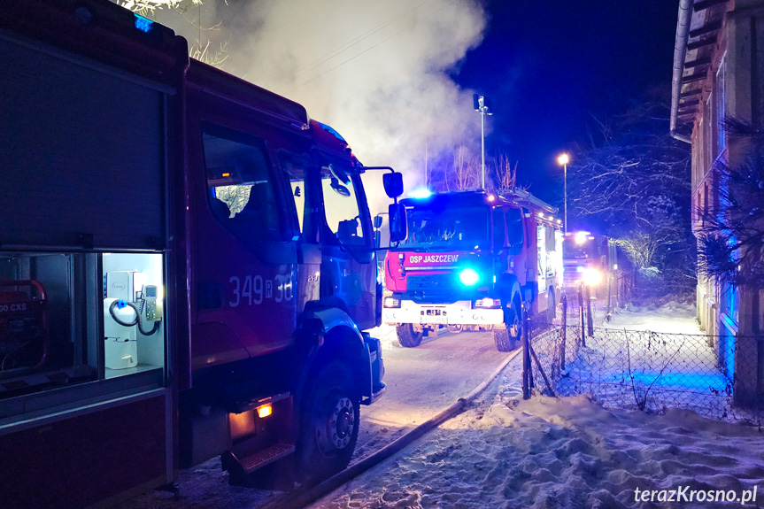 Pożar budynku w Jaszczwi