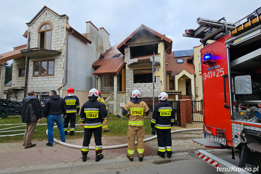 Pożar budynku w Krośnie