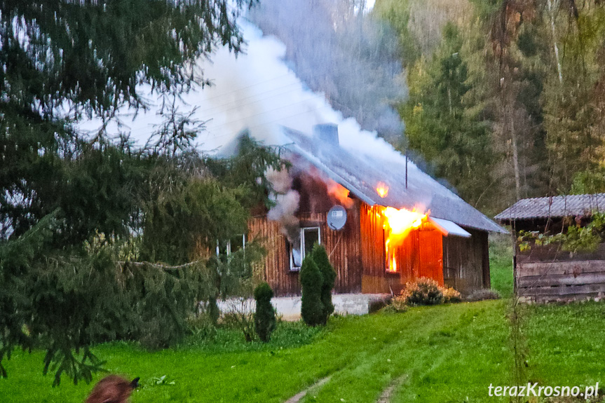 Pożar budynku w Łączkach Jagiellońskich