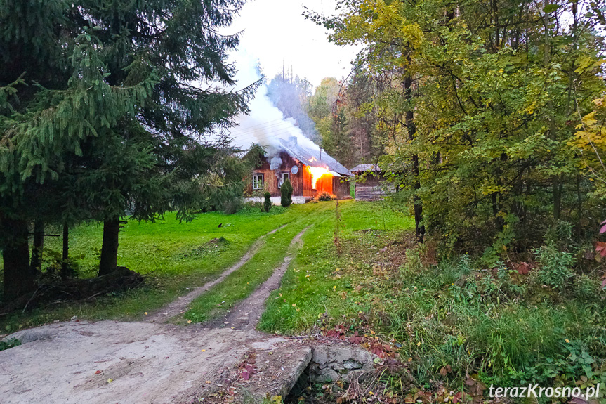 Pożar budynku w Łączkach Jagiellońskich