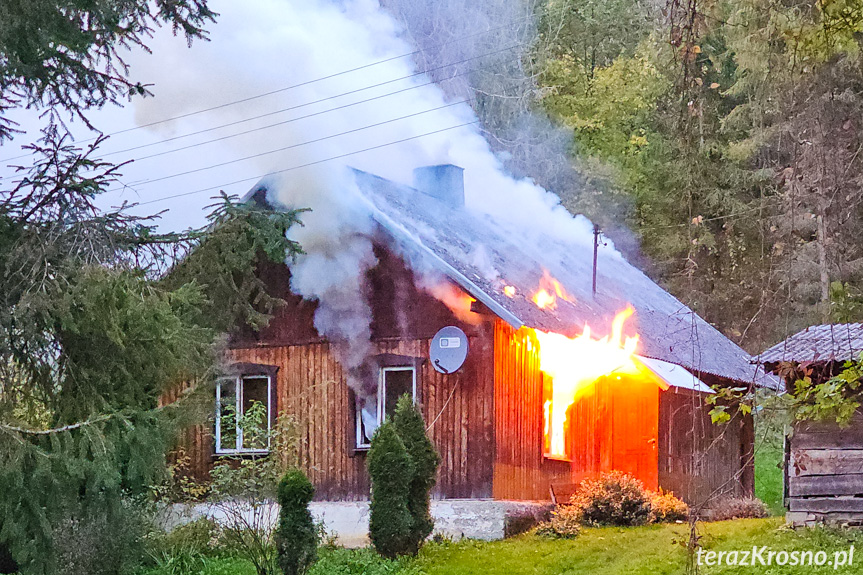 Pożar budynku w Łączkach Jagiellońskich