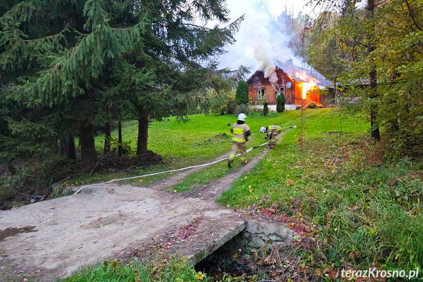 Pożar budynku w Łączkach Jagiellońskich