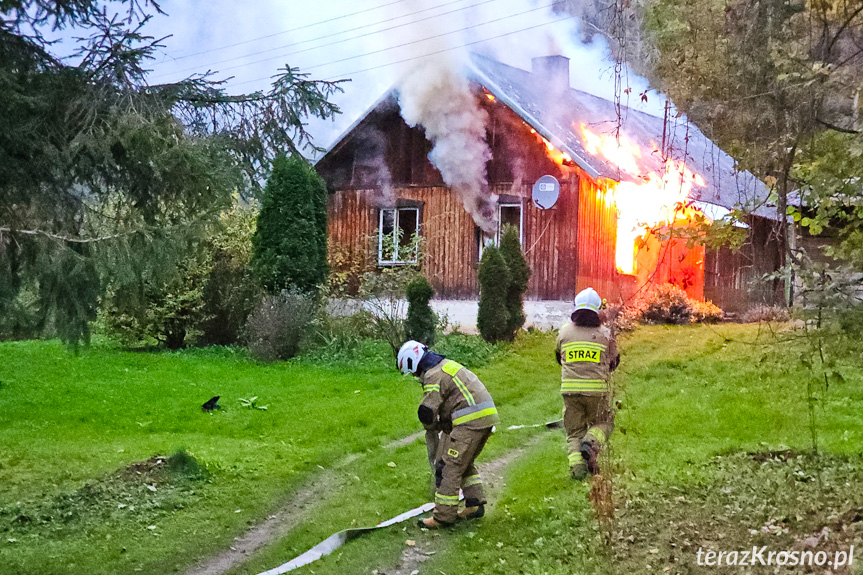 Pożar budynku w Łączkach Jagiellońskich