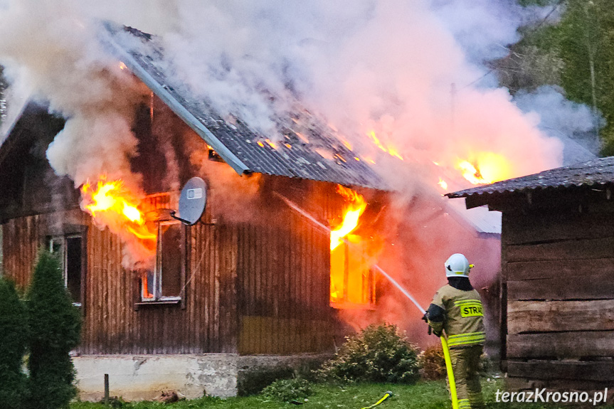 Pożar budynku w Łączkach Jagiellońskich