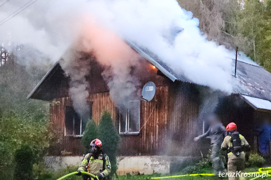 Pożar budynku w Łączkach Jagiellońskich