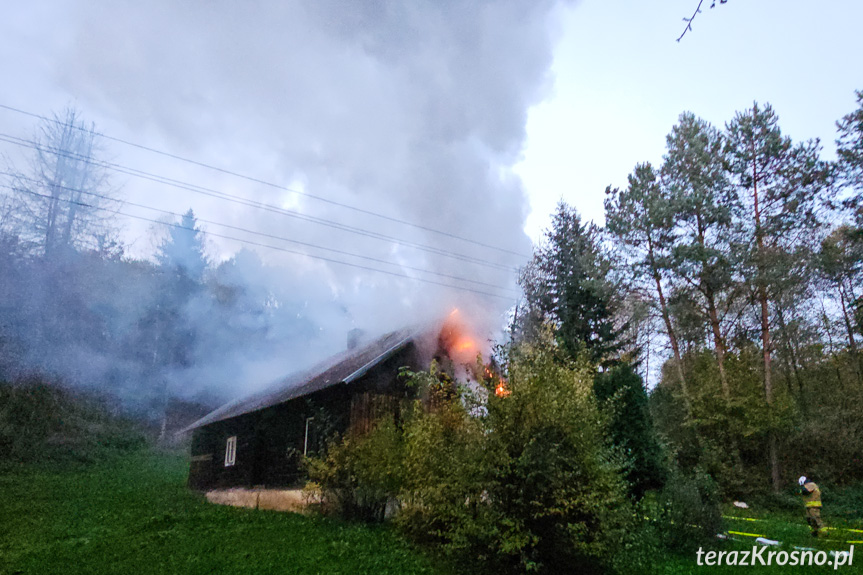 Pożar budynku w Łączkach Jagiellońskich