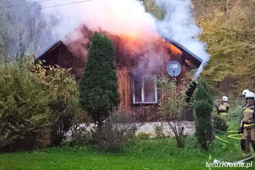 Pożar budynku w Łączkach Jagiellońskich