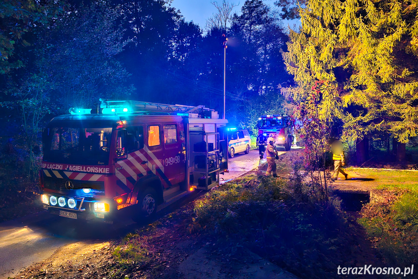 Pożar budynku w Łączkach Jagiellońskich