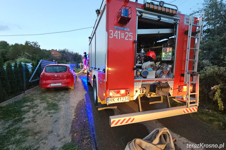 Pożar budynku w Łękach Dukielskich