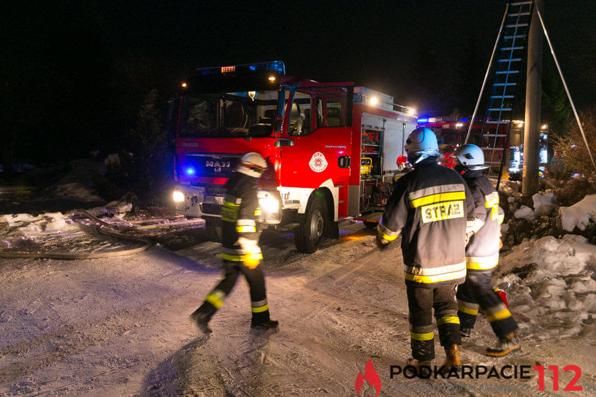 Pożar budynku w Odrzykoniu