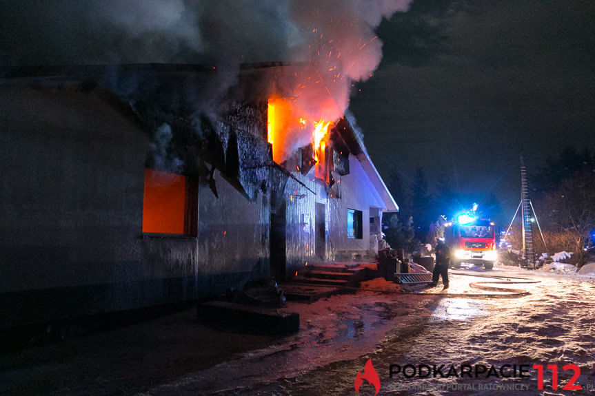 Pożar budynku w Odrzykoniu