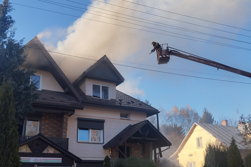 Pożar budynku w Przysietnicy