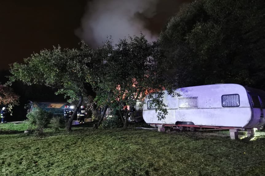 Pożar domku letniskowego w Jedliczu