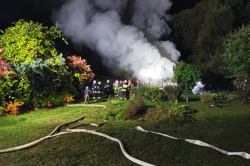 Pożar domku letniskowego w Jedliczu