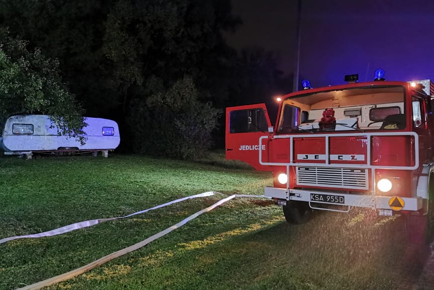 Pożar domku letniskowego w Jedliczu