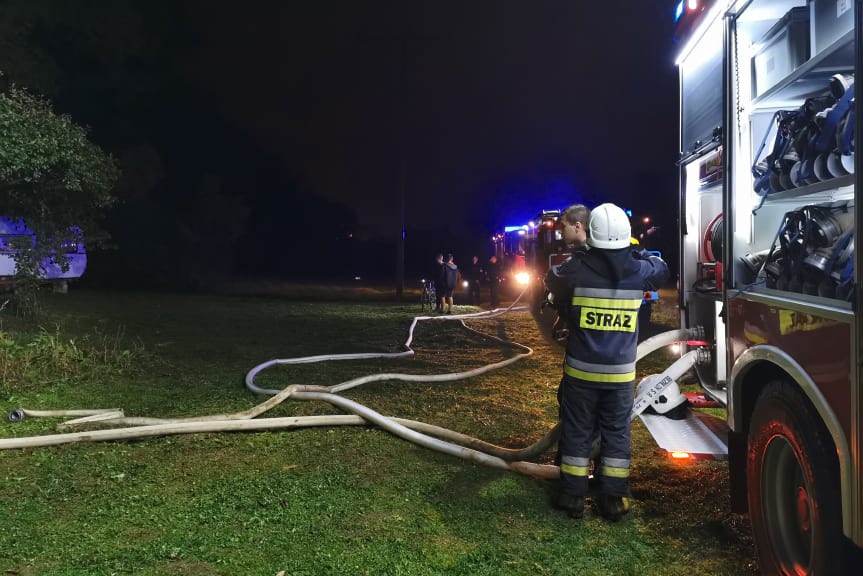 Pożar domku letniskowego w Jedliczu