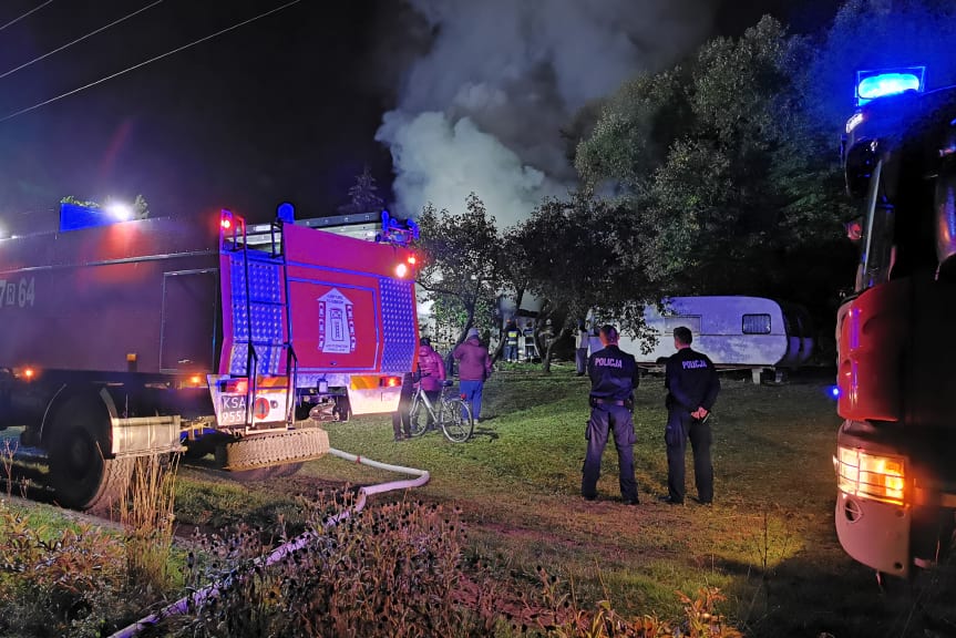 Pożar domku letniskowego w Jedliczu