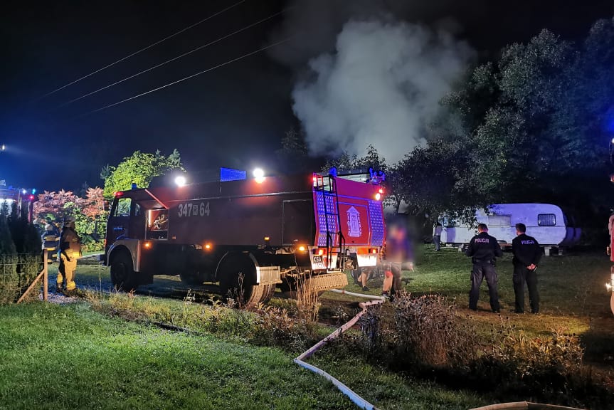 Pożar domku letniskowego w Jedliczu