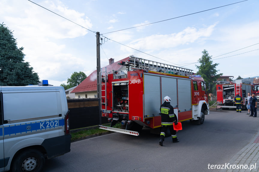 Pożar domu przy Prusa w Krośnie