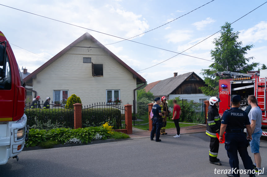 Pożar domu przy Prusa w Krośnie