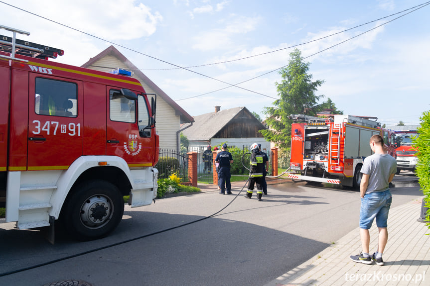 Pożar domu przy Prusa w Krośnie