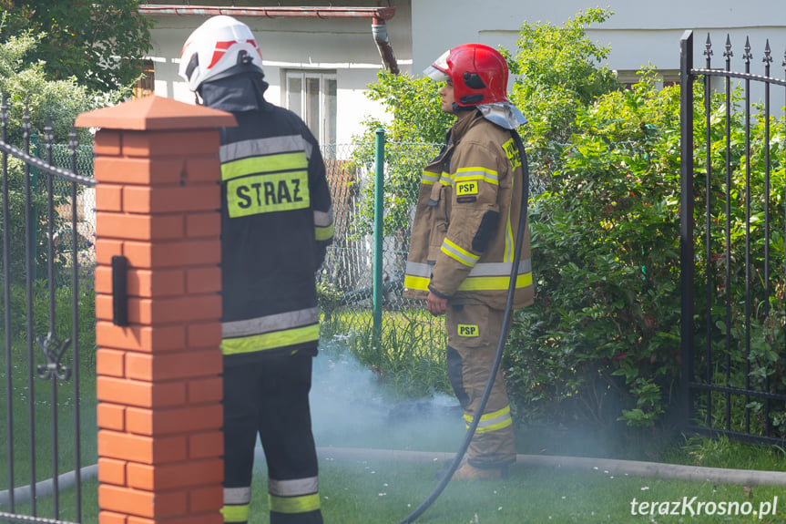 Pożar domu przy Prusa w Krośnie