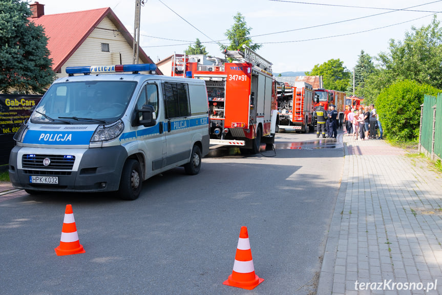 Pożar domu przy Prusa w Krośnie