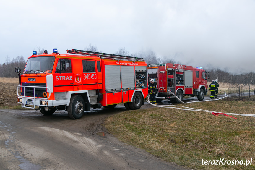 Pożar domu przy ul. Klonowej w Krośnie