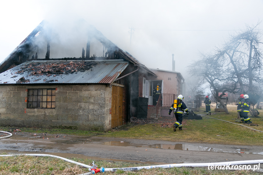 Pożar domu przy ul. Klonowej w Krośnie