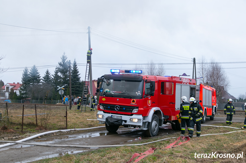 Pożar domu przy ul. Klonowej w Krośnie