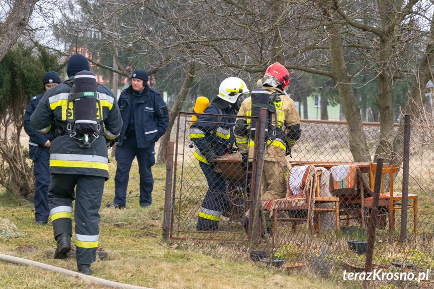 Pożar domu przy ul. Klonowej w Krośnie