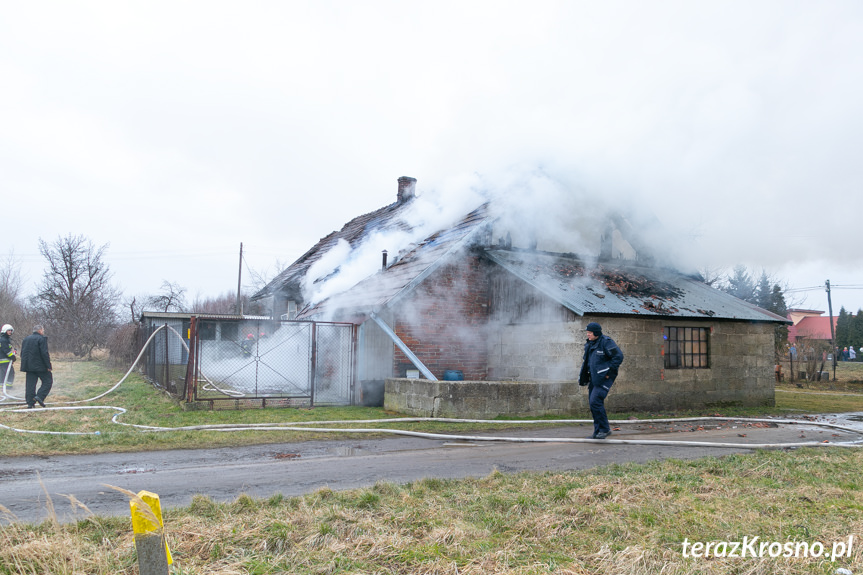 Pożar domu przy ul. Klonowej w Krośnie