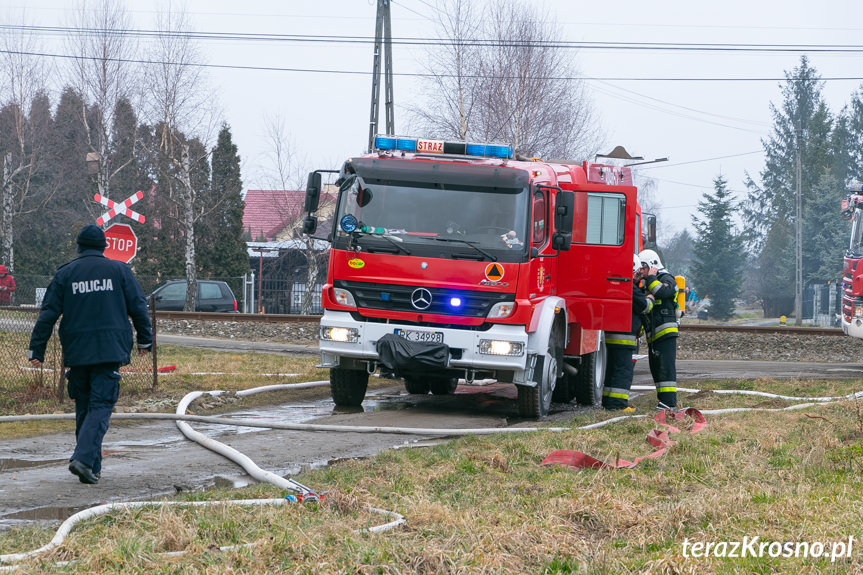 Pożar domu przy ul. Klonowej w Krośnie