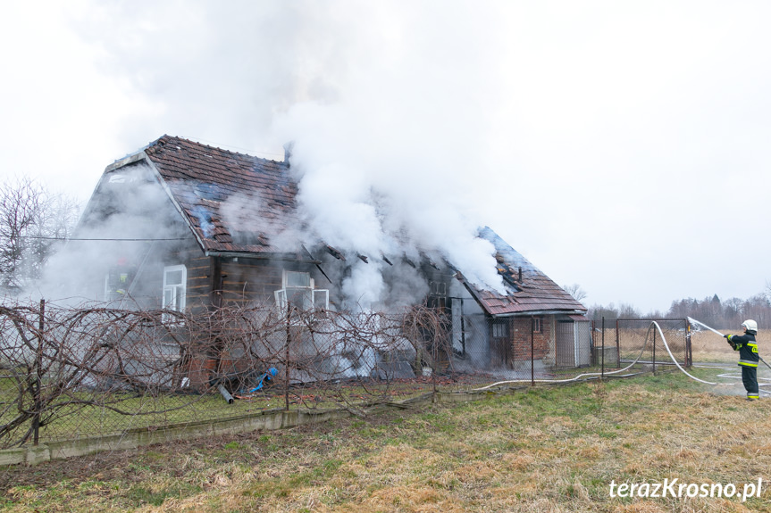 Pożar domu przy ul. Klonowej w Krośnie