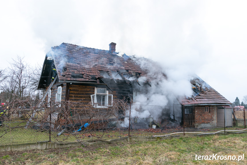 Pożar domu przy ul. Klonowej w Krośnie