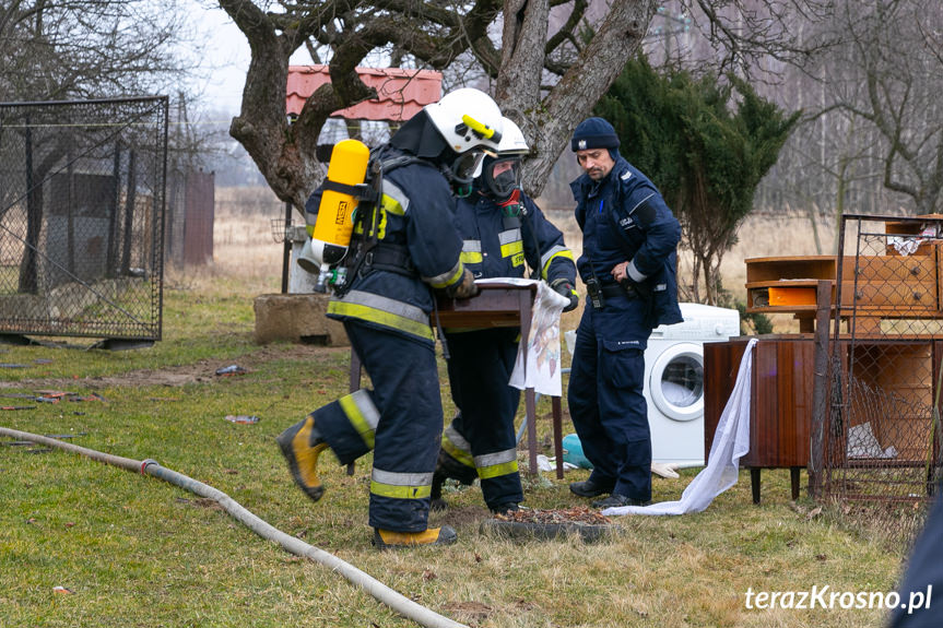 Pożar domu przy ul. Klonowej w Krośnie