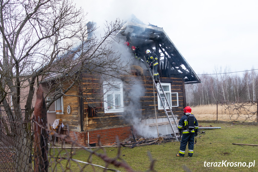 Pożar domu przy ul. Klonowej w Krośnie