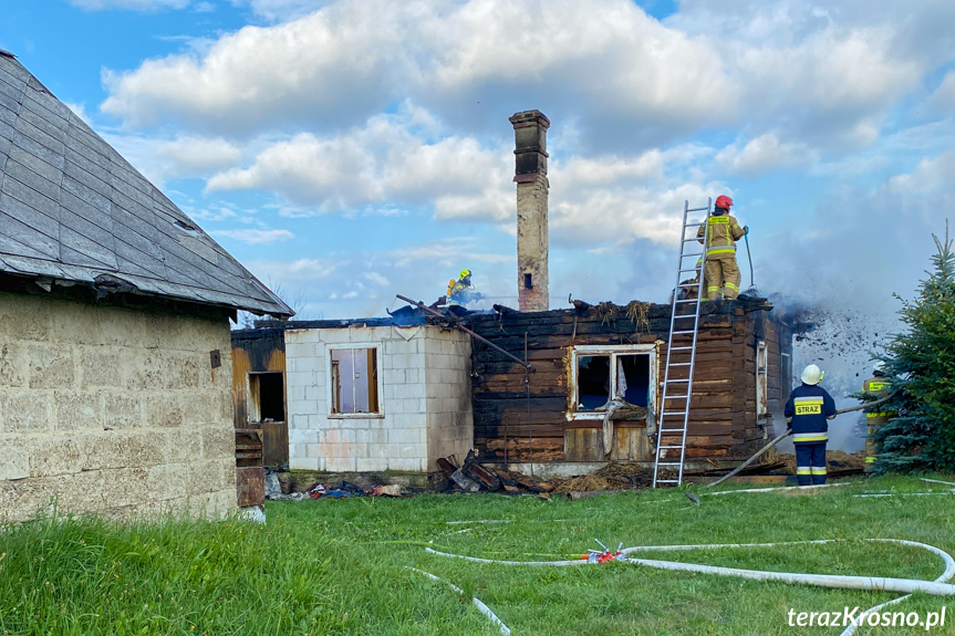 Pożar domu w Bóbrce