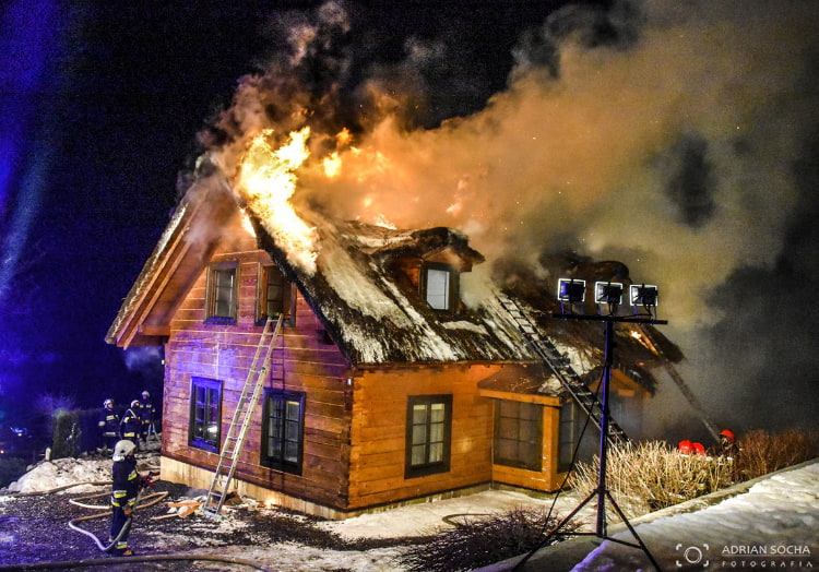 Pożar domu w Czarnorzekach