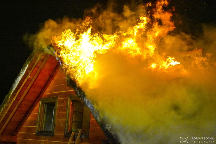 Pożar domu w Czarnorzekach