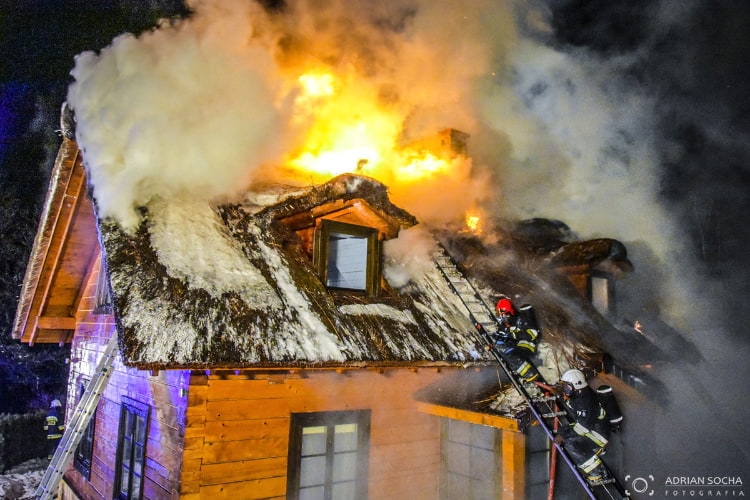 Pożar domu w Czarnorzekach