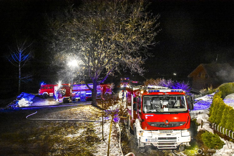 Pożar domu w Czarnorzekach