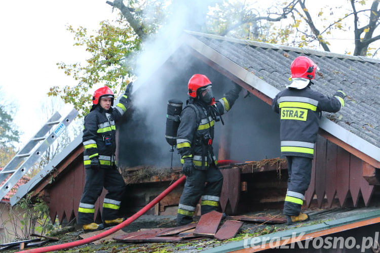 Pożar domu w Iwoniczu