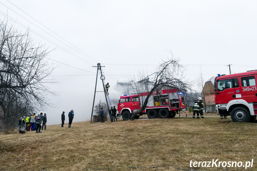 Pożar domu w Lubatowej