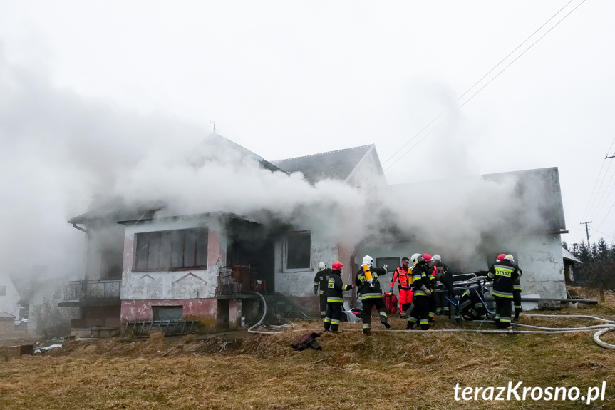 Pożar domu w Lubatowej